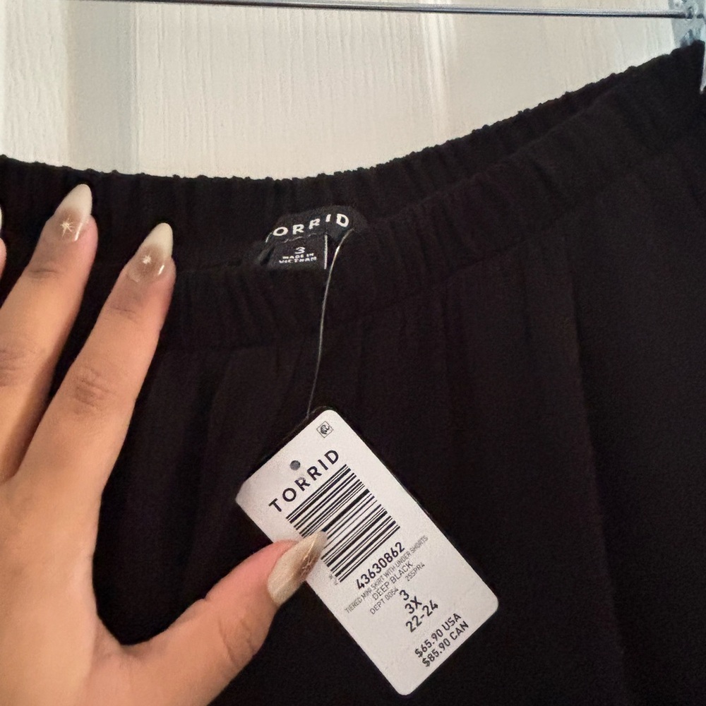 Torrid Black A-Line Skirt with Lace Trim - Picture 3 of 3